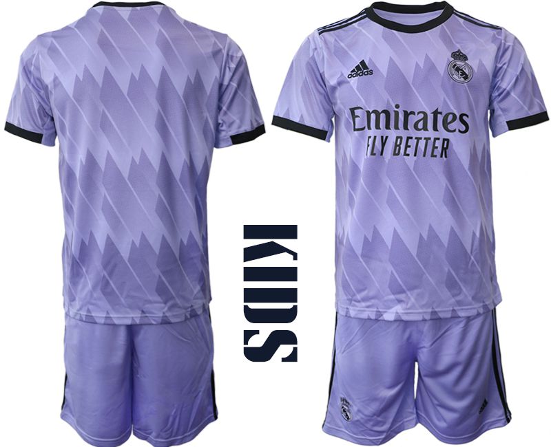 Cheap Youth 2022-2023 Club Real Madrid away purple blank Soccer Jersey